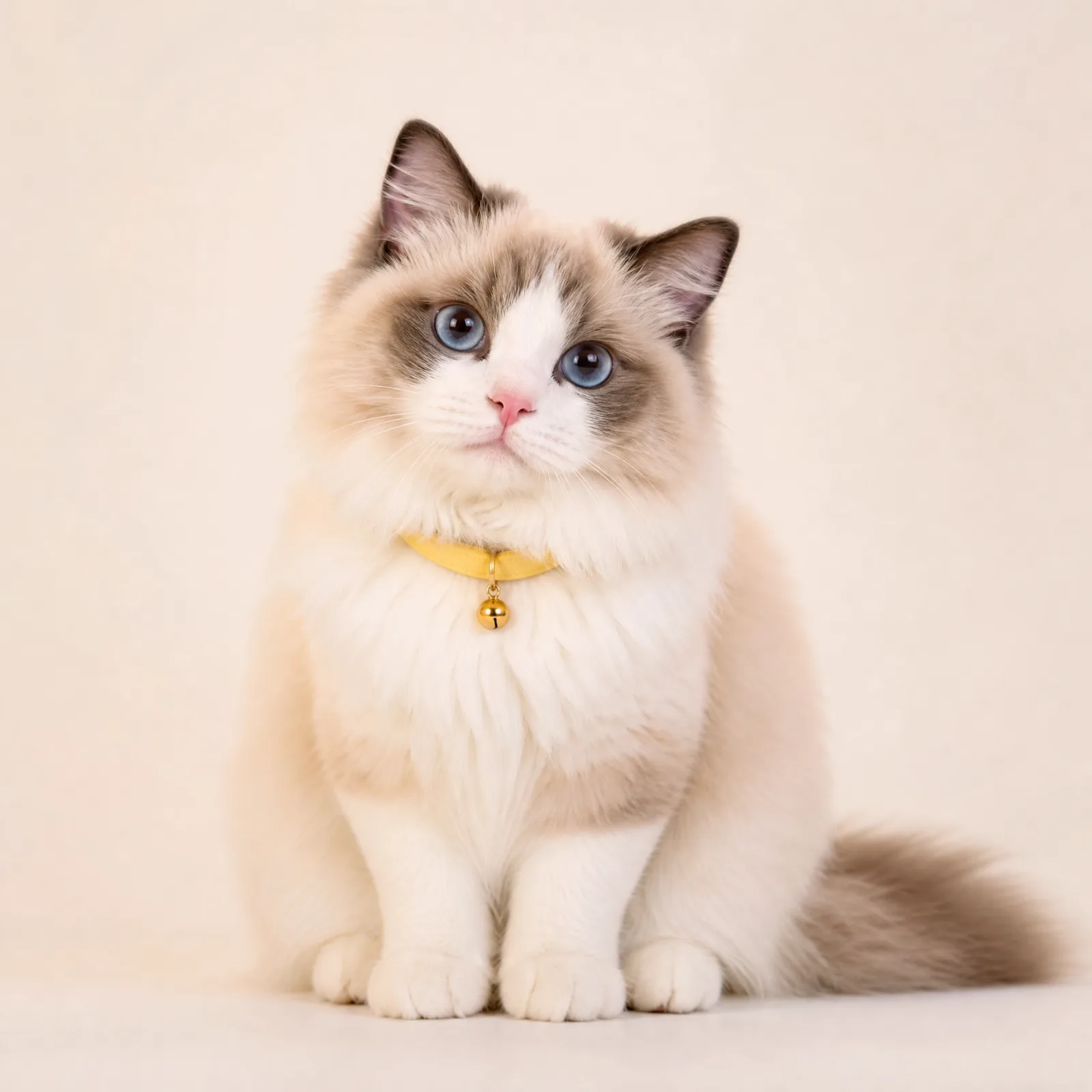 戴着黄色项圈蓝眼睛的布偶猫颜值选手头像